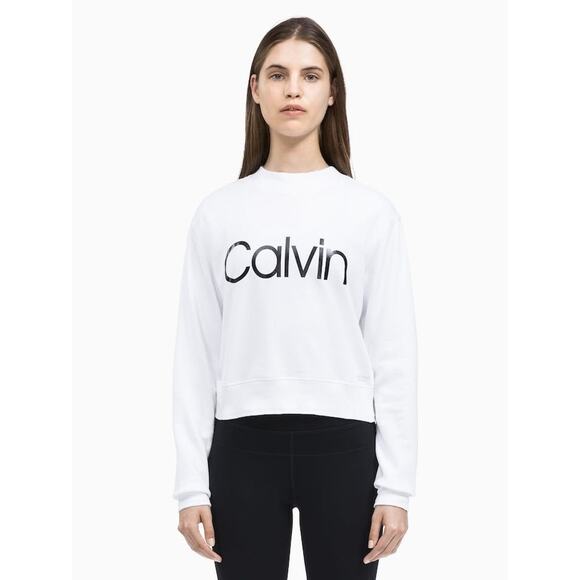 Calvin Klein Performance Long Sleeve White Pullover Large - Picture 1 of 6